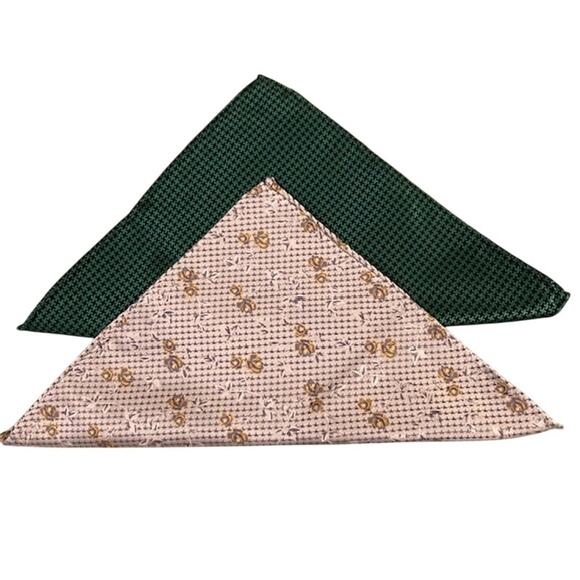 UNBRANDED, Men's (2) Handmade Silk Suit Pocket Squares  NWOTS - Picture 1 of 3